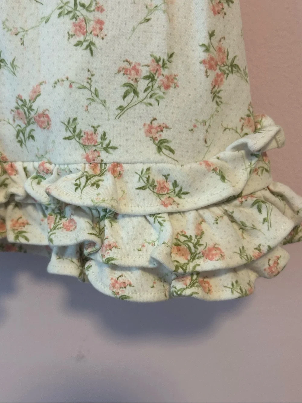 Ralph Lauren Cream Polo Dress with Pink Floral Print Sz 18 Mo